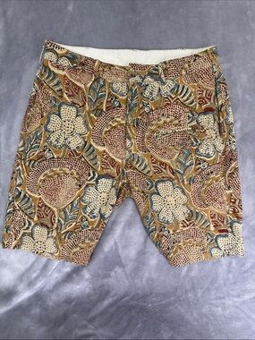 Men's Floral Print Casual Shorts - Beige Multi